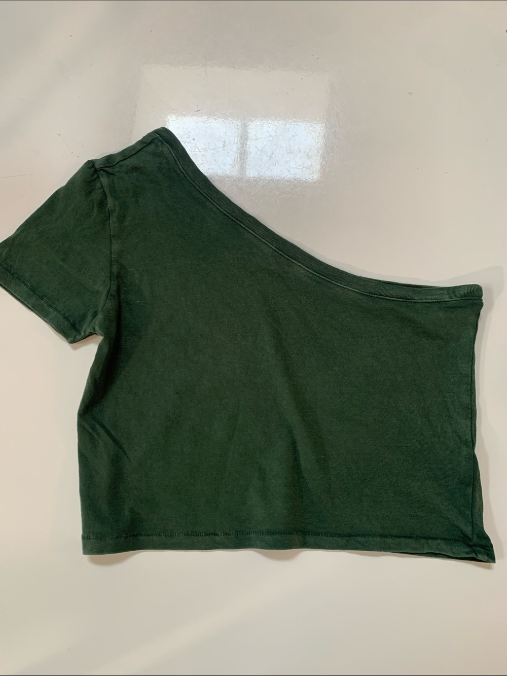 [S] AERIE One-Shoulder Crop Top